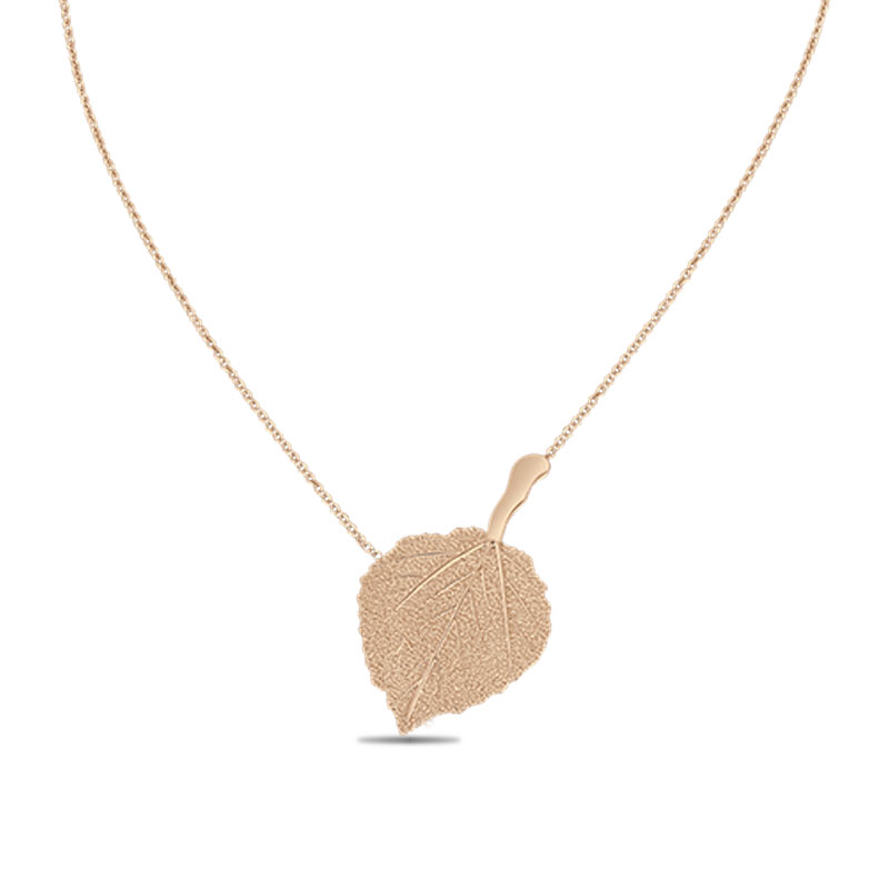 14kt yellow gold Aspen Leaf Pendant