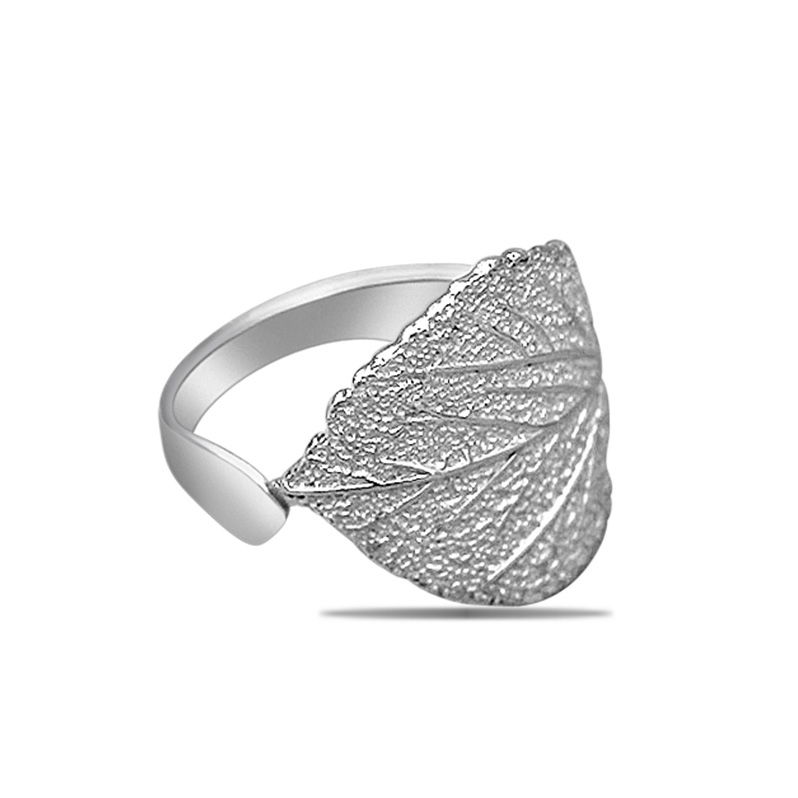 Sterling Silver Aspen Leaf Ring Adjustable