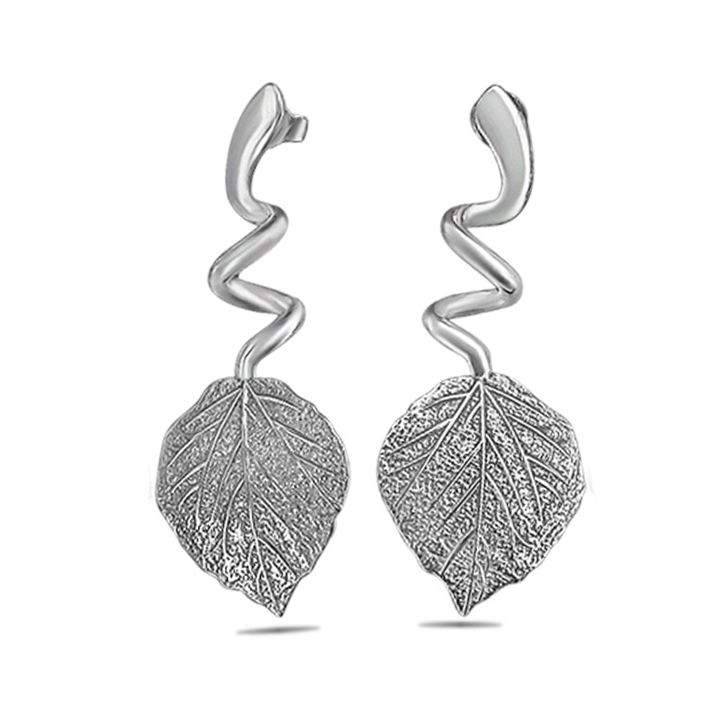 Sterling Silver Aspen Leaf Helix Earrings
