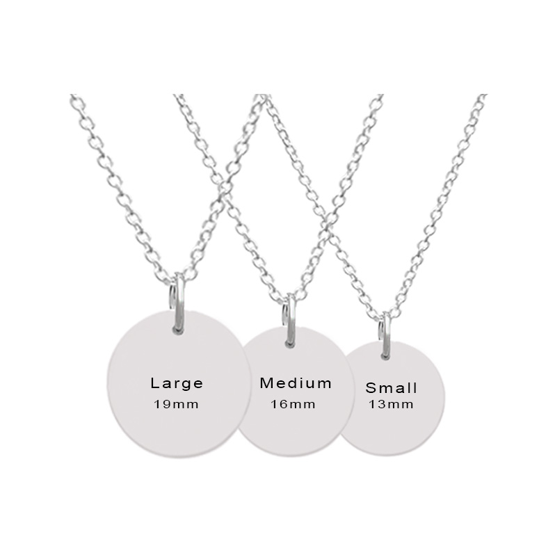 Customizable Disc Pendants with Three Sizes Available - Small- Mediam- Large