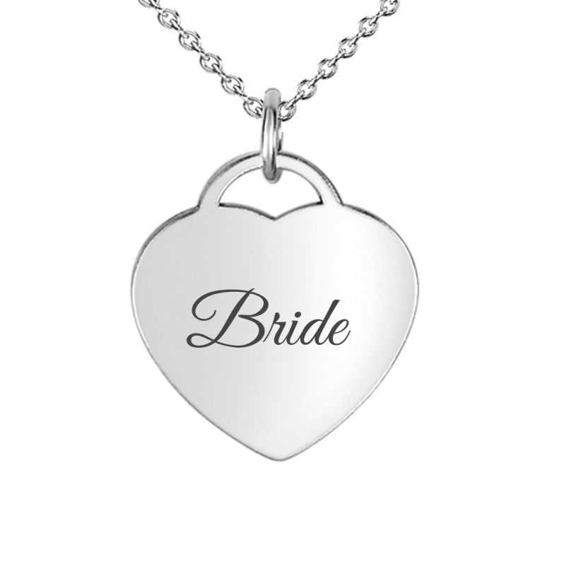 Engraved pendant deals necklace for bride