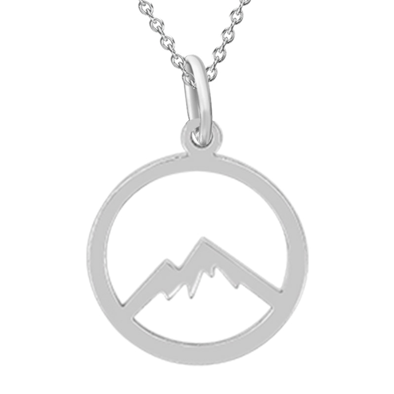 Kavalis Colorado Collection Sterling Silver Pendant with Outline of Colorado Rocky Mountains