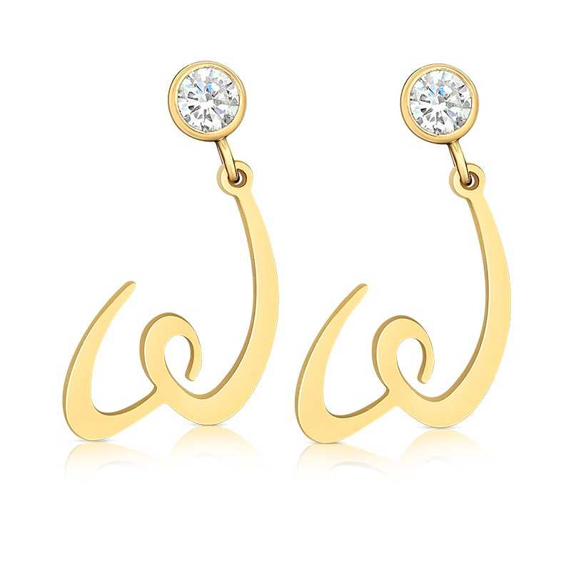 WomenGive Logo Earrings Gold with CZ to benefit WomenGive scholarship program for single mothers