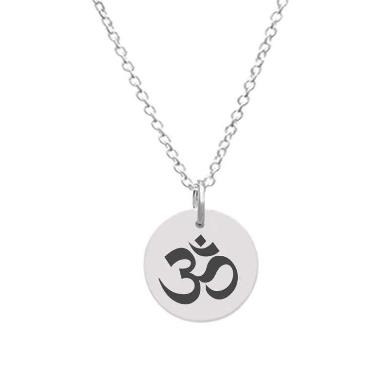 Customizable Disc Pendant - Medium with OM Yoga symbol