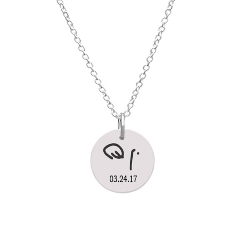 Customizable Disc Pendant - Small with kid's drawing